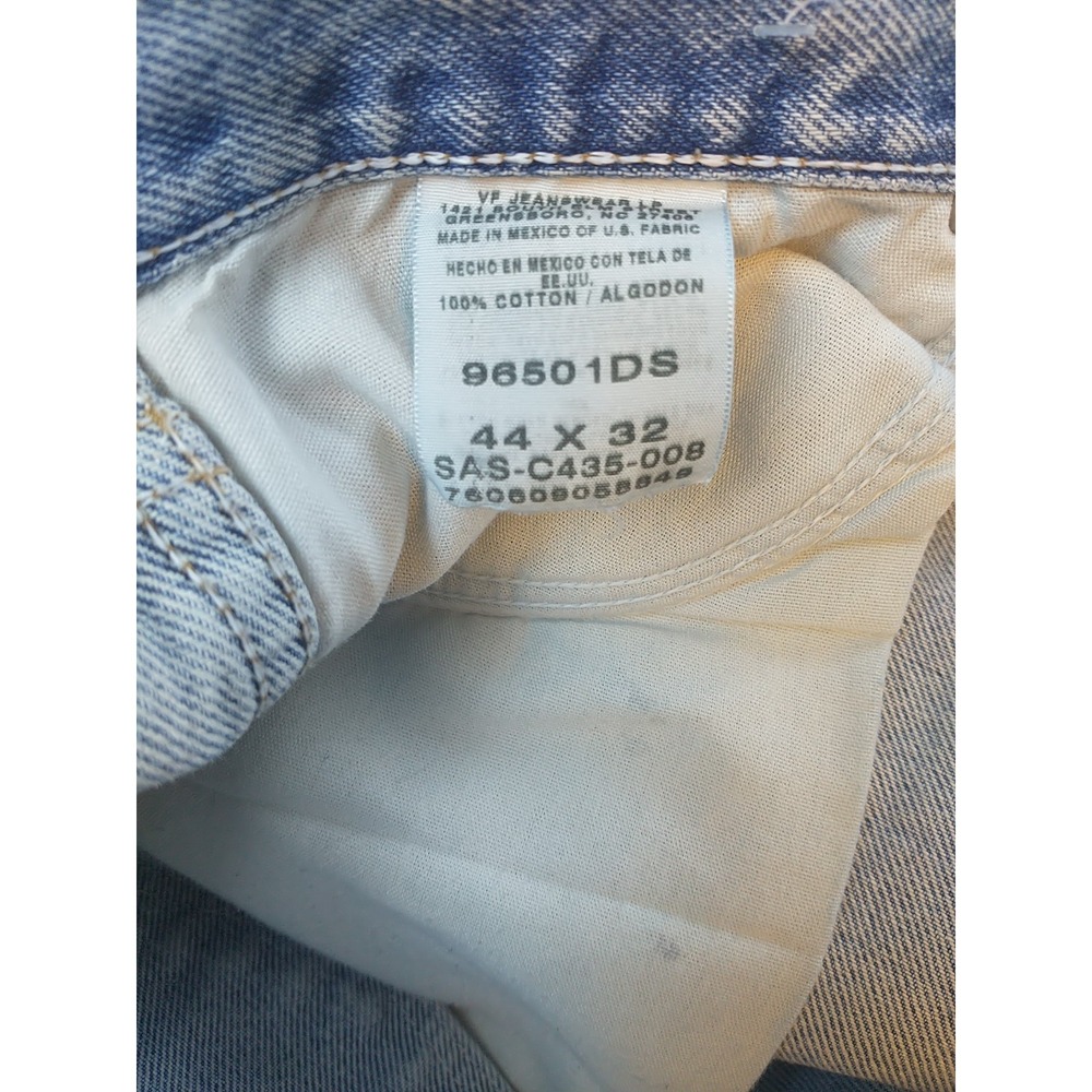 Wrangler Denim Blue Jeans Men's Size 42x31 Straight Leg Light Wash 96501DS Chore - Picture 15 of 16